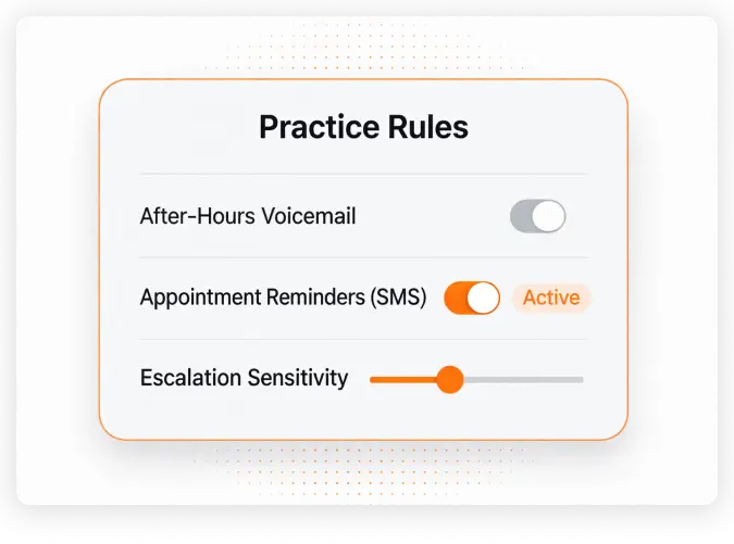 Workflow settings for the rules the agent follows on a call